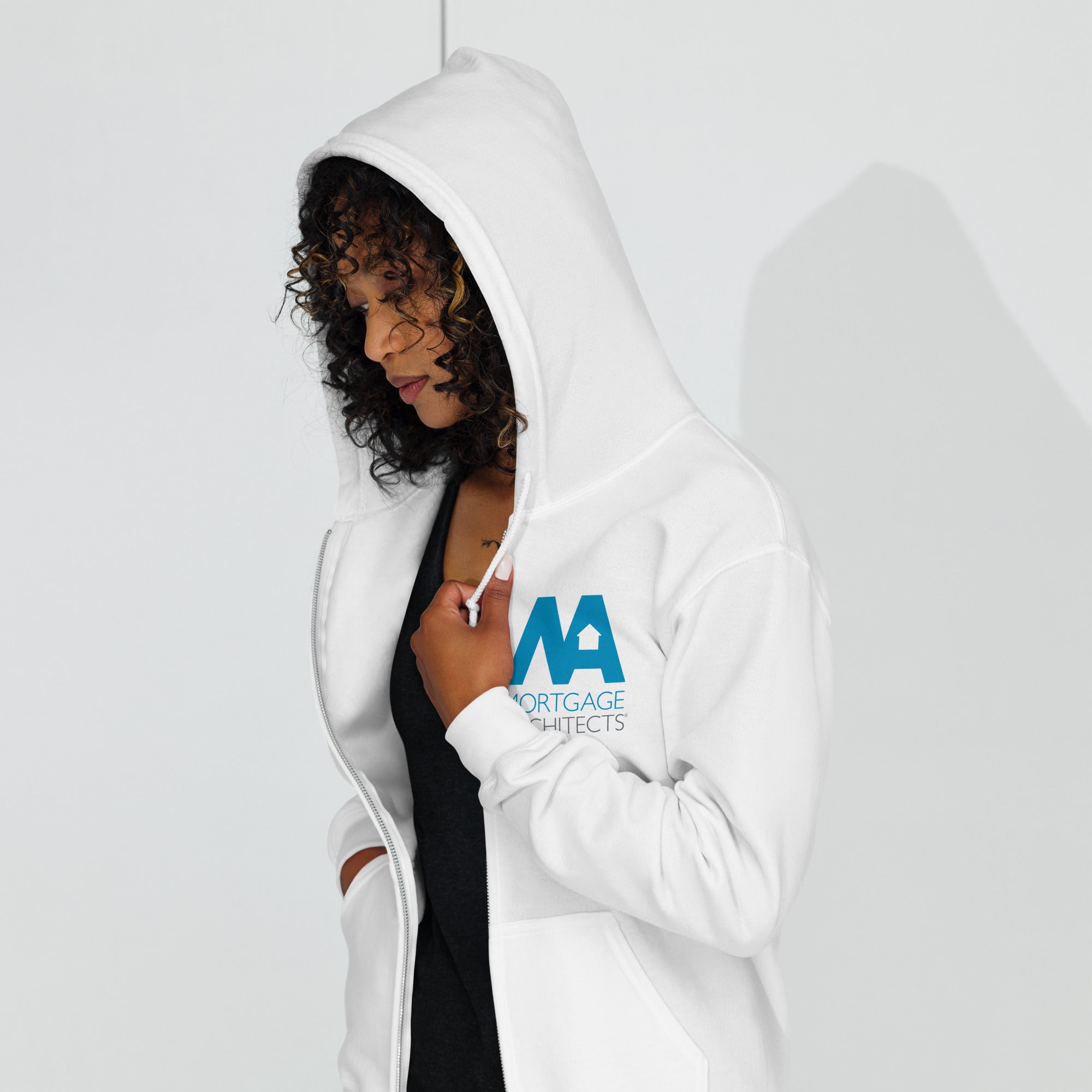 Mortgage Architects Logo-Emblazoned Zip-Up Hoodie