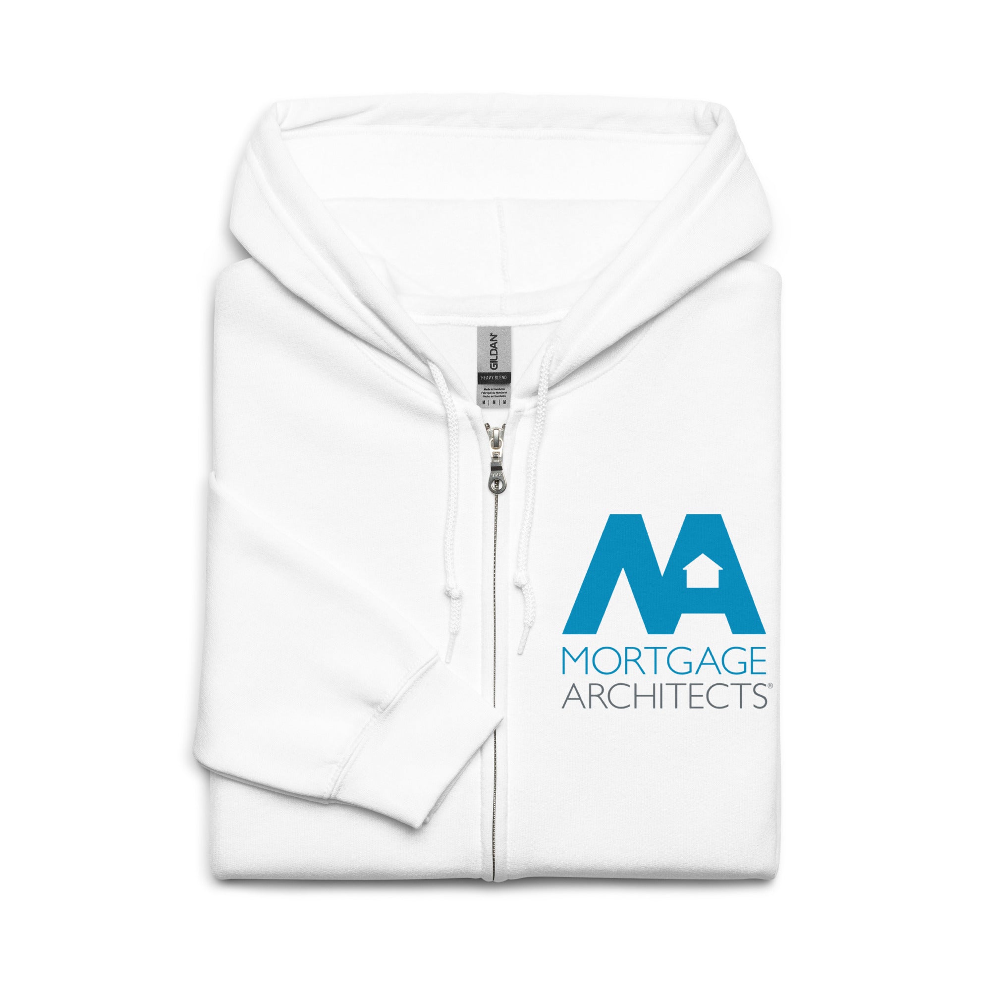 Mortgage Architects Logo-Emblazoned Zip-Up Hoodie